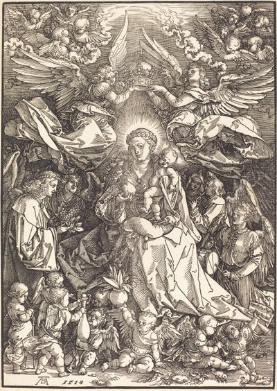 Die Jungfrau umgeben von vielen Engeln von Albrecht Dürer